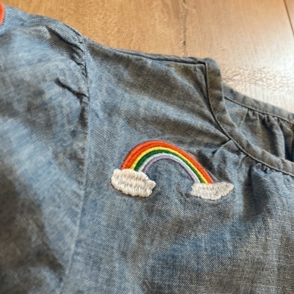 Crewcuts chambray shirt with rainbow accents 6 embroidered - Picture 2 of 4